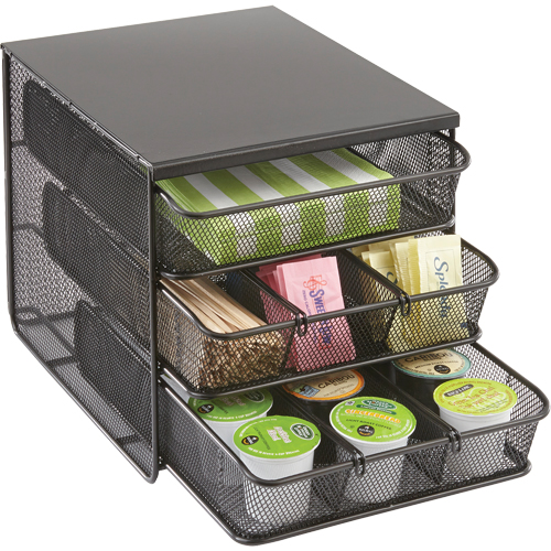 Onyx™ Triple Drawer Hospitality Organizer, Each, 11-1/2"W x  8-1/4"D x 8-1/4" H