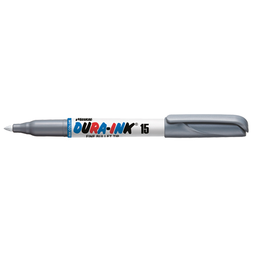 Dura-Ink® #15 Permanent Marker, Colour, Silver, Tip Type, Fine, Mark Size, 1/16" (1.5 mm)