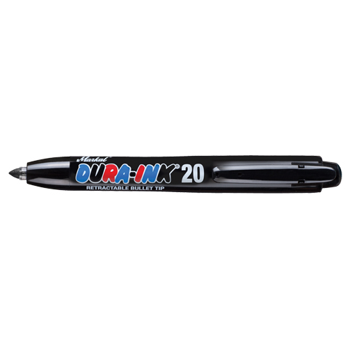 Dura-Ink® #20 Permanent Marker, Colour, Black, Tip Type, Fine, Mark Size, 1/16" (1.5 mm)