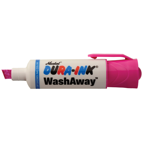 Dura-Ink® WashAway™ Ink Marker, Colour, Pink, Tip Type, Chisel, Mark Size, 1/8" (3 mm) or 5/16" (8 mm)
