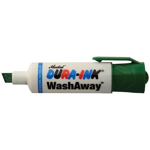 Dura-Ink® WashAway™ Ink Marker, Colour, Green, Tip Type, Chisel, Mark Size, 1/8" (3 mm) or 5/16" (8 mm)