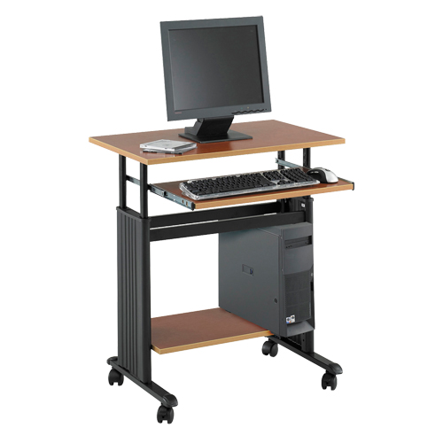 Muv™ Adjustable Desk, Each, Cherry, Overall Height, 34", Overall Width, 29-1/2", Overall Depth, 22", 100 lbs., Base Colour, Black, Frame Material