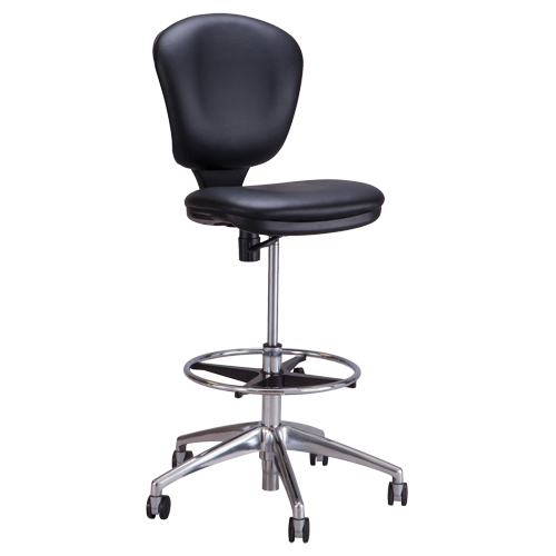 Metro™ Extended-High Chair, Each, Black, Material, Vinyl, Weight Capacity, 250 lbs., Overall Height, 49", Overall Width, 23" to 33", Backrest Dimensions, 17-1/2" W x 16" H, Seat Dimensions