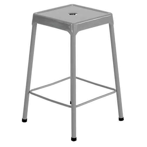 Counter Stool, Each, Grey, Seat Material, Steel, Weight Capacity, 250 lbs., Overall Height, 25", Overall Width