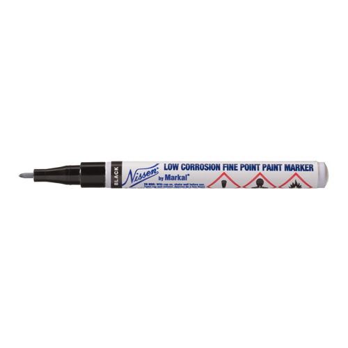Nissen® Low-Corrosion Fine-Point Paint Marker, Colour, Black, Marker Type, Liquid, Marking Range, -50°F to 150°F (-46°C to 66°C)