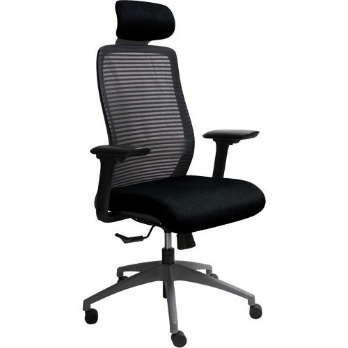 Horizon Era™ Series Adjustable Office Chair with Headrest, Fabric/Mesh, Black, 275 lbs. Capacity - EA