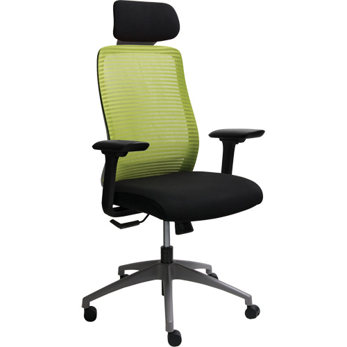 Era™ Series Adjustable Office Chair with Headrest, Each, Green, Material, Fabric/Mesh, Weight Capacity, 275 lbs., Overall Height, 48-3/4", Overall Width, 44-1/2", Back Height, 27-3/4", Weight
