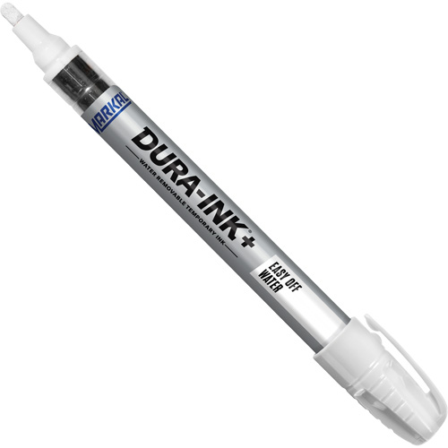 Dura-Ink+ Easy Off Water Paint Marker, Each, White, Marker Type, Solid Stick, -50°F to 150°F (-46°C to 66°C)