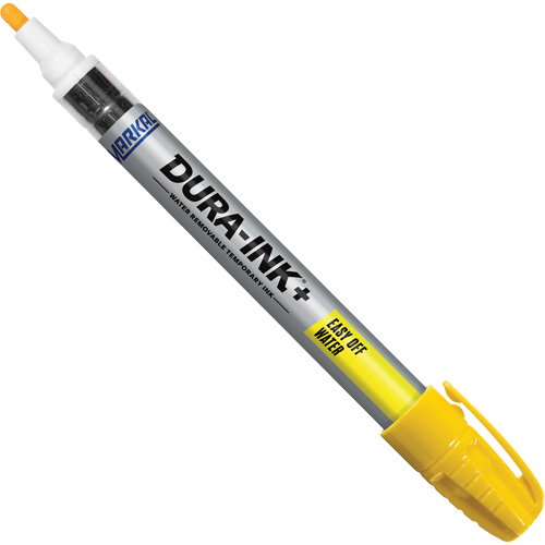 Dura-Ink+ Easy Off Water Paint Marker, Each, Yellow, Marker Type, Solid Stick, -50°F to 150°F (-46°C to 66°C)