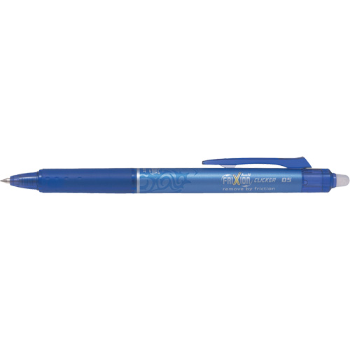 Frixion Point Clicker Pen, Ink Colour, Blue, Point Size, 0.5 mm, Grip, Rubberized, Style, Retractable