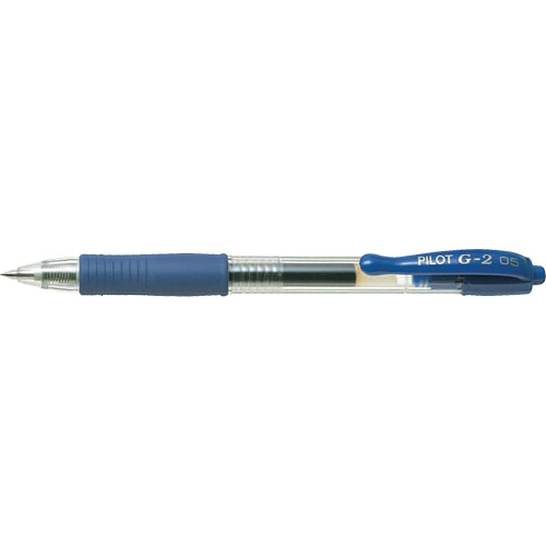 G2 Gel Pen, Ink Colour, Blue, Point Size, 0.5 mm, Grip, Rubberized, Style, Retractable