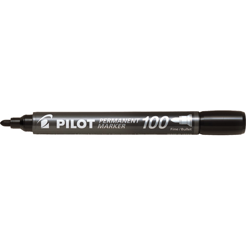 Pilot 100 Permanent Marker, Colour, Black, Tip Type, Bullet