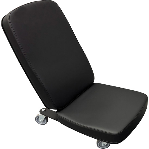 Colour, Black, Vinyl, Weight Capacity, 280 lbs., Overall Width, 14-1/2", Overall Depth, 16-7/10", 3" Rubber Casters, Manufacturer's Warranty, Lifetime warranty on the chair frame and gas struts, 10 years on the mechanism, foam and fabrics, and 1 year on the wheels and glides