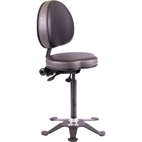 Colour, Black, Vinyl, Weight Capacity, 280 lbs., Overall Width, 17", Overall Depth, 16", Height Adjustment