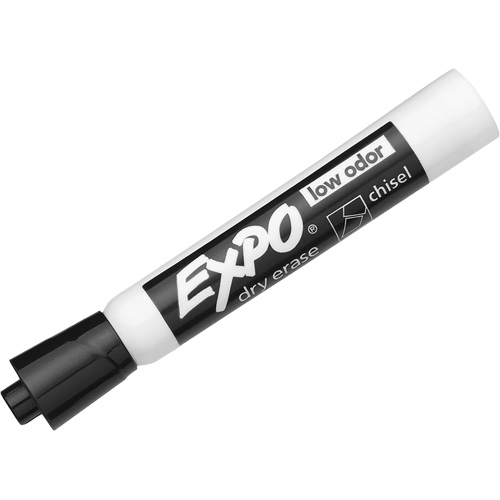 Chisel Tip Dry Erase Marker, Each, Black, Tip Type, Chisel