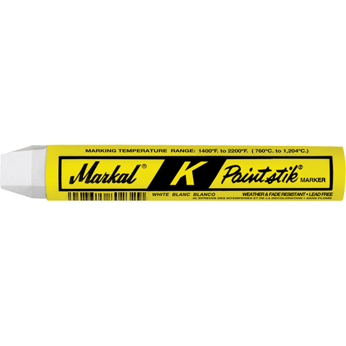 K Paintstik® Paint Marker, Each, White, Marker Type, Solid Stick, Extremely hot surfaces, Temperature, 1400° to 2200° F