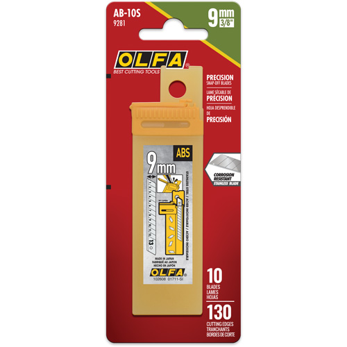 9mm AB-S Stainless Steel Blades, Pack of 10, Snap-Off