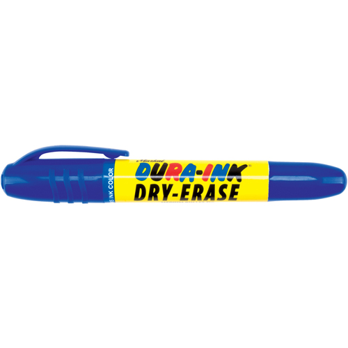 Dura-Ink® Dry Erase Ink Markers, Each, Blue, Tip Type, Bullet