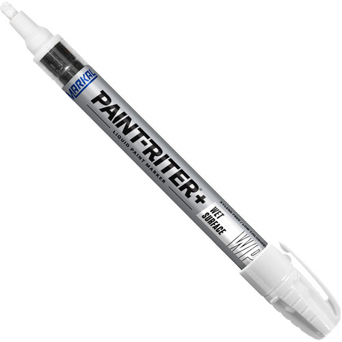 Paint-Riter®+ Wet Surface Paint Marker, Each, White, Marker Type, Liquid,  -50°F to 150°F