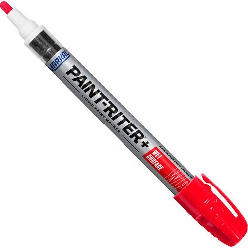 Paint-Riter®+ Wet Surface Paint Marker, Each, Red, Marker Type, Liquid,  -50°F to 150°F