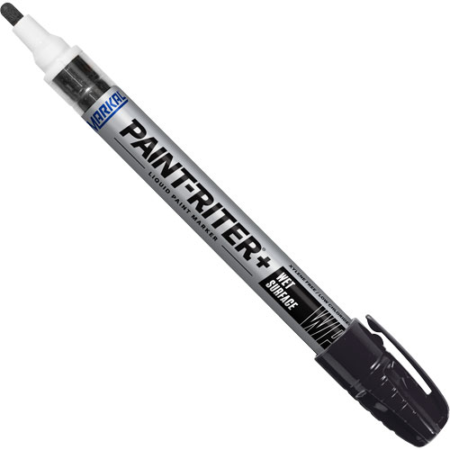 Paint-Riter®+ Wet Surface Paint Marker, Each, Black, Marker Type, Liquid,  -50°F to 150°F