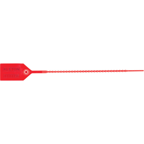 Standard-Duty Security Seal, Type, Plastic Seal, Material, Plastic, Length, 9", Width, 1", Colour, Red