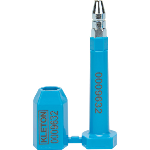 High Security Security Seal, Type, Bolt Seal, Material, Metal, Length, 3-1/4", Width, 1", Colour, Blue