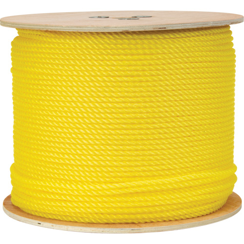 1/4" Braided Yellow Rope, Fibre Material, Polypropylene, Length, 1300'