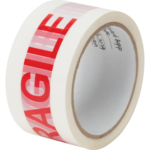 "Fragile" Box Sealing Tape, Type, Hand, Adhesive, Hot Melt, Width, 48 mm (2"), Length, 100 m (328'), Colour, Red, Manufacturer's Warranty, 1 Year Limited