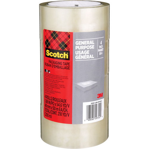 Scotch® Shipping Packaging Tape 175G, Type, Hand, Width, 48 mm (2"), Length, 50 m (164'), Colour, Clear