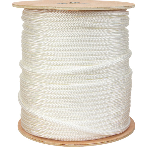 3/8" Braided Rope, Fibre Material, Nylon, Length, 600', Colour, White