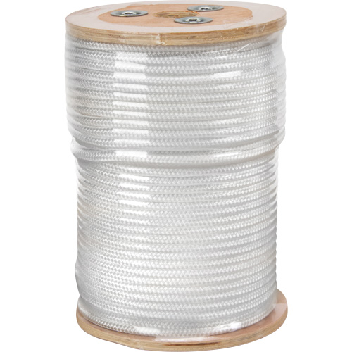 1/4" Braided Rope, Fibre Material, Nylon, Length, 250', Colour, White
