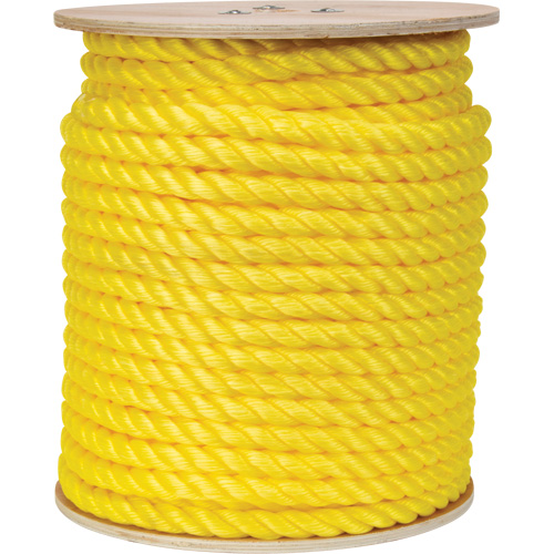 Braided Yellow Rope, Roll, Polypropylene, Length, 300', 1", Strength, 125 lbs., Colour