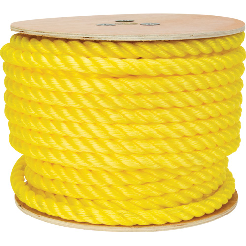 Braided Yellow Rope, Roll, Polypropylene, Length, 144', 3/4"