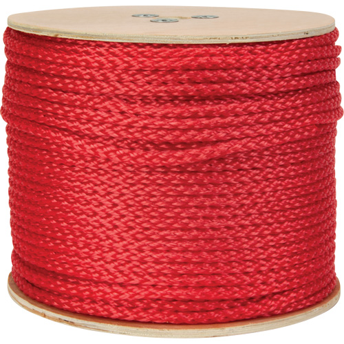 Braided 3/8" Red Rope, Polypropylene, 500' per Roll - EA