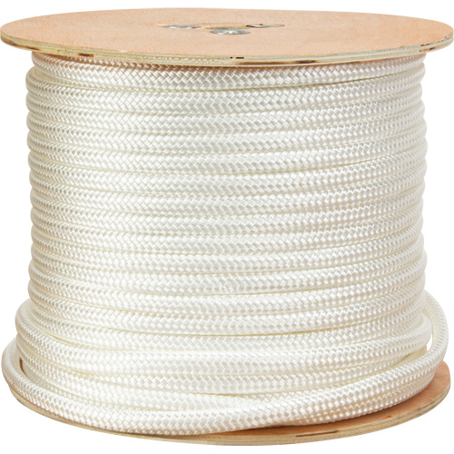 Braided White Rope, Roll, Nylon, Length, 250', 1/2", Break Strength, 525 lb