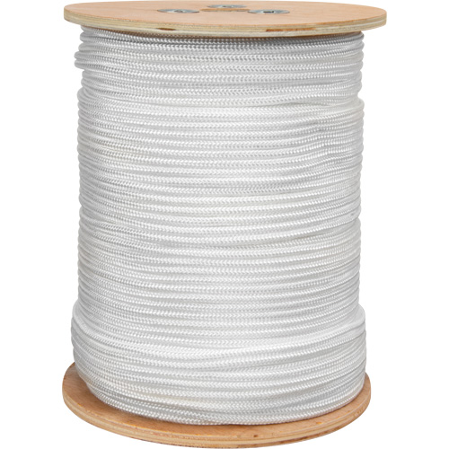 Braided White Rope, Roll, Nylon, Length, 250', 3/16"