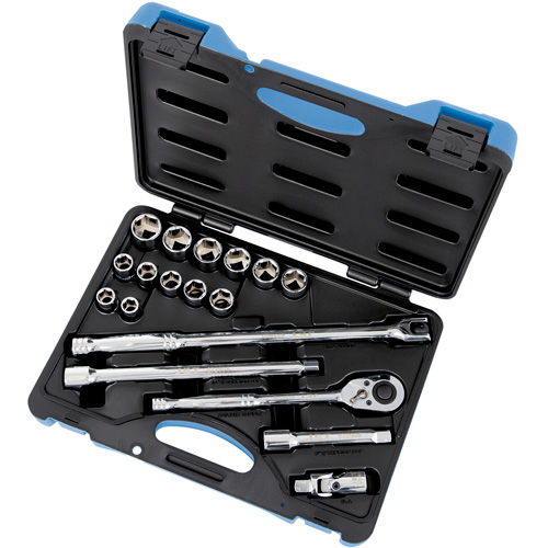 Drive Size, 1/2", Hand/Standard, Length, Standard, No. of Pieces, 19, 6