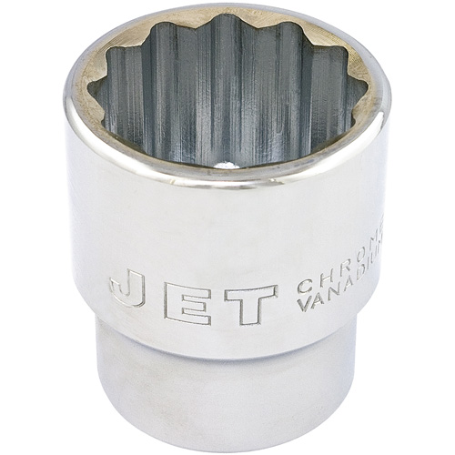 Chrome Socket, Each, 3/4", Socket Size, 1-1/2", No. of Points, 12, Type, Hand/Standard, Length