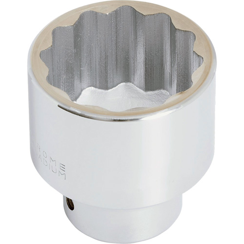 Chrome Socket, Each, 3/4", Socket Size, 1-3/4", No. of Points, 12, Type, Hand/Standard, Length
