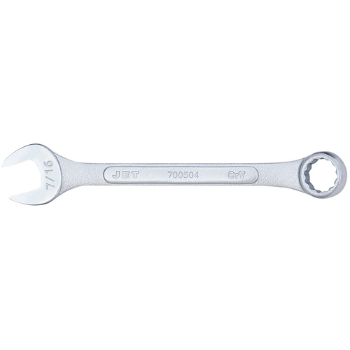 Raised Panel Combination Wrench, Each, 5-51/64", Size, 7/16", Finish, Chrome, Handle Type, Plain