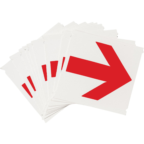Quick-Align® Individual Gothic Number and Letter Labels, Character, Arrow Symbol, Colours, Red, Character Height, 4"