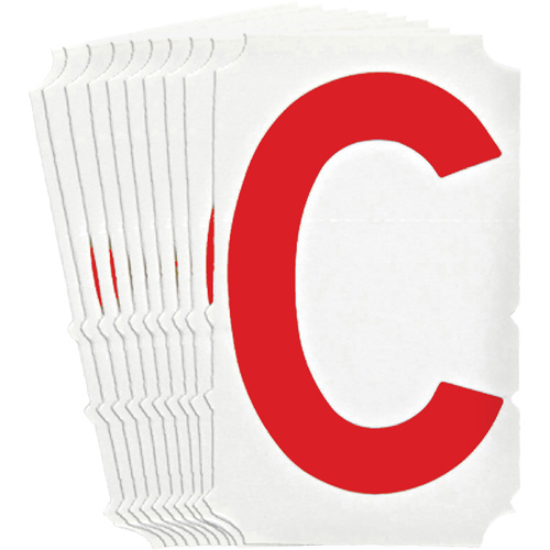 Quick-Align® Individual Gothic Number and Letter Labels, Character, C, Colours, Red, Character Height, 4"