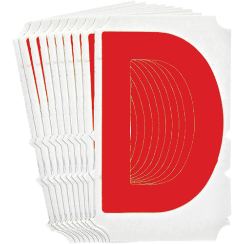 Quick-Align® Individual Gothic Number and Letter Labels, Character, D, Colours, Red, Character Height, 4"