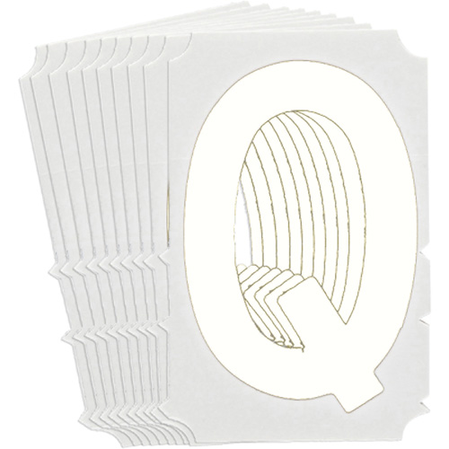 Quick-Align® Individual Gothic Number & Letter Labels, Pack of 10, Q, Colours, White, Character Height, 4"