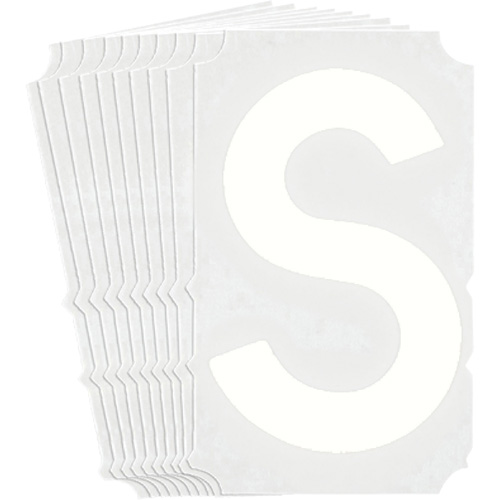 Quick-Align® Individual Gothic Number & Letter Labels, Pack of 10, S, Colours, White, Character Height, 4"