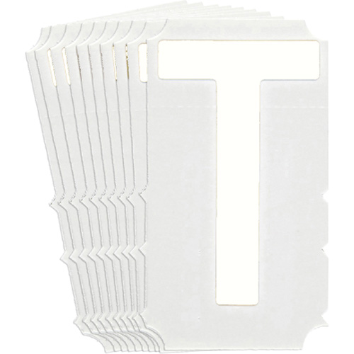 Quick-Align® Individual Gothic Number & Letter Labels, Pack of 10, T, Colours, White, Character Height, 4"