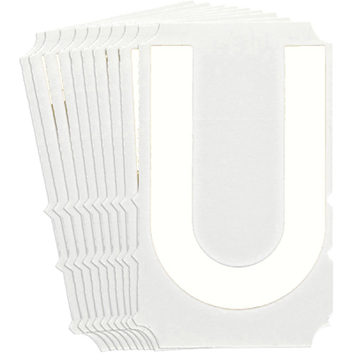 Quick-Align® Individual Gothic Number & Letter Labels, Pack of 10, U, Colours, White, Character Height, 4"