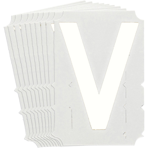 Quick-Align® Individual Gothic Number & Letter Labels, Pack of 10, V, Colours, White, Character Height, 4"