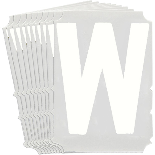 Quick-Align® Individual Gothic Number & Letter Labels, Pack of 10, W, Colours, White, Character Height, 4"
